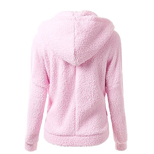 Chaqueta Mujeres de Invierno de Lana CÔlida Cremallera Abrigo con Capucha Casual Suéter Abrigo de Algodón Outwear Hoodie riou Chaqueta Mujeres de Invierno de Lana CÔlida Cremallera Abrigo con Capucha Casual Suéter Abrigo de Algodón Outwear Hoodie riou