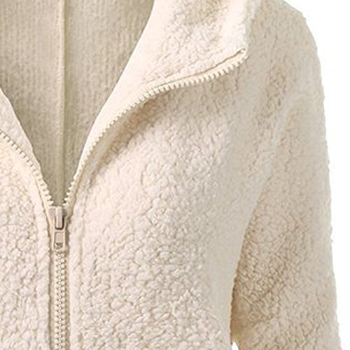 Chaqueta Mujeres de Invierno de Lana Cálida Cremallera Abrigo con Capucha Casual Suéter Abrigo de Algodón Outwear Hoodie riou