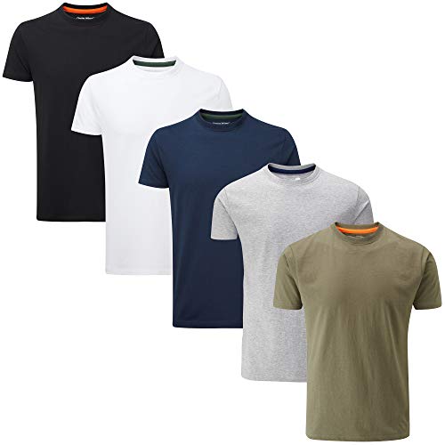 Charles Wilson 5er Packung Einfarbige T-Shirts mit Rundhalsausschnitt (X-Large, Mixed Essentials Type 23)