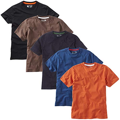 Charles Wilson 5er Packung Einfarbige T-Shirts mit Rundhalsausschnitt (XX-Large, Dark Essentials Type 42)