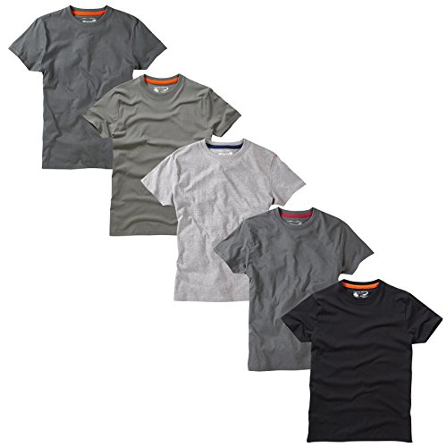 Charles Wilson Paquete 5 Camisetas Cuello Redondo Lisas (Large, Monochrome) Charles Wilson Paquete 5 Camisetas Cuello Redondo Lisas (Large, Monochrome)