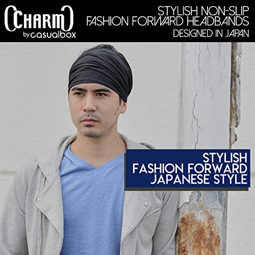 CHARM Casualbox Bandana para el pelo de estilo japonés, elástica, para hombre y mujer - 4589777960268, Talla única, Negro