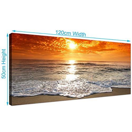 Cheap Canvas Pictures of a Tropical Beach Sunset for your Bedroom - Panoramic Seaside Wall Art - 1152 - Wallfillers® by Wallfillers Cheap Canvas Pictures of a Tropical Beach Sunset for your Bedroom - Panoramic Seaside Wall Art - 1152 - Wallfillers® by Wallfillers