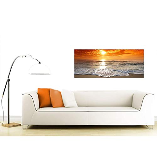Cheap Canvas Pictures of a Tropical Beach Sunset for your Bedroom - Panoramic Seaside Wall Art - 1152 - WallfillersÃ‚Â® by Wallfillers