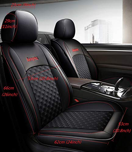 Chemu Fundas de asiento para coche, juego de fundas protectoras para asiento de coche, para Seat Altea, Arona, Arona, Ateca, Exeo, Ibiza, 6L, 6J, Toledo (negro)