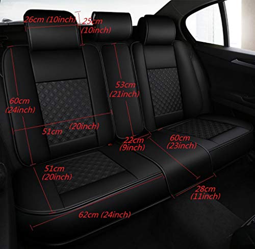 Chemu Fundas de asiento para coche, juego de fundas protectoras para asiento de coche, para Seat Altea, Arona, Arona, Ateca, Exeo, Ibiza, 6L, 6J, Toledo (negro)