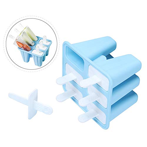 CHENGGONG Herramienta para Hacer Helados Reutilizable Palo de Paleta, Máquina para Hacer Barra de Hielo, Accesorios de Cocina Máquina para Hacer Helado, Moldes para Paleta para niños(6 Sticks)