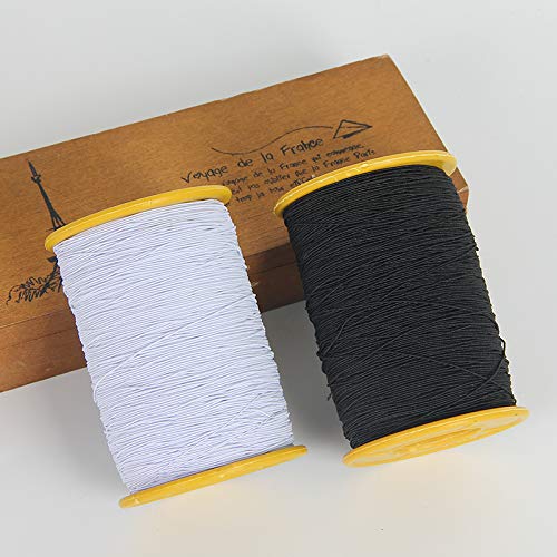CHENGYIDA Hilo elástico blanco y negro para ropa, accesorios de tela, bricolaje, industria de máquinas, carrete de hilo elástico de coser, hilo elástico de 547 yardas, paquete de 0,5 mm de grosor CHENGYIDA Hilo elástico blanco y negro para ropa, accesorios de tela, bricolaje, industria de máquinas, carrete de hilo elástico de coser, hilo elástico de 547 yardas, paquete de 0,5 mm de grosor