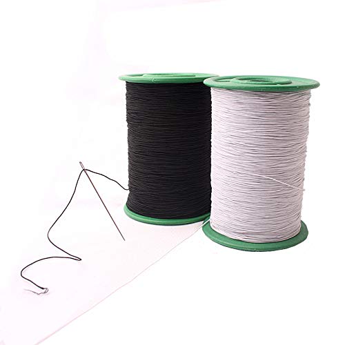 CHENGYIDA Hilo elástico blanco y negro para ropa, accesorios de tela, bricolaje, industria de máquinas, carrete de hilo elástico de coser, hilo elástico de 547 yardas, paquete de 0,5 mm de grosor CHENGYIDA Hilo elástico blanco y negro para ropa, accesorios de tela, bricolaje, industria de máquinas, carrete de hilo elástico de coser, hilo elástico de 547 yardas, paquete de 0,5 mm de grosor