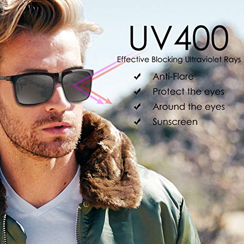 CHEREEKI Gafas de Sol Hombre Mujer Polarizadas UV400 Protection Clásico Retro Gafas (Plata) CHEREEKI Gafas de Sol Hombre Mujer Polarizadas UV400 Protection Clásico Retro Gafas (Plata)