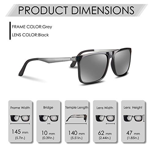 CHEREEKI Gafas de Sol Hombre Mujer Polarizadas UV400 Protection Clásico Retro Gafas (Plata) CHEREEKI Gafas de Sol Hombre Mujer Polarizadas UV400 Protection Clásico Retro Gafas (Plata)
