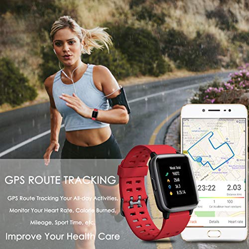 CHEREEKI Reloj Deportivo, IP68 Reloj Inteligente 1.3" con Monitor de Ritmo Cardíaco, Pulsera Actividad para Xiaomi Detecta Datos de Ejercicios de Interior como Saltar la Comba, Correr en Cinta, etc CHEREEKI Reloj Deportivo, IP68 Reloj Inteligente 1.3" con Monitor de Ritmo Cardíaco, Pulsera Actividad para Xiaomi Detecta Datos de Ejercicios de Interior como Saltar la Comba, Correr en Cinta, etc