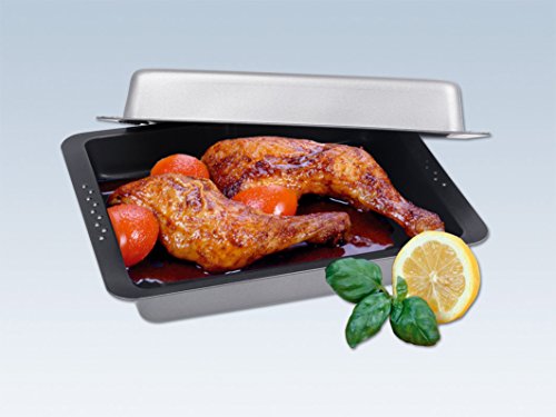 CHG 9878-41 - Bandeja para Horno (2 Piezas, con surcos para el Cierre), Color Negro CHG 9878-41 - Bandeja para Horno (2 Piezas, con surcos para el Cierre), Color Negro