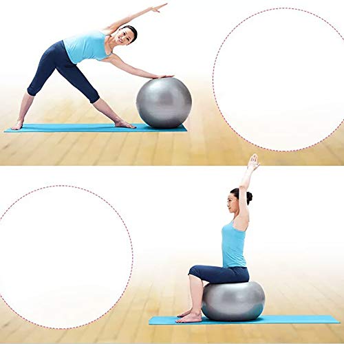 Chiatai Pelota de Ejercicio, Soportes para Pelotas de Gimnasia con Bomba rápida Pelota de Parto para Yoga, Pilates, Fitness, Embarazo, Gris, 45 cm