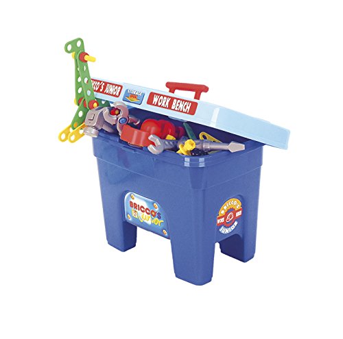 Chicos- Bricco's Junior, Banco de Trabajo de Juguete con Casco y 53 Accesorios más Incluidos, a Partir de 3 Años, Multicolor, Medidas: 44 x 29.5 x 58 cm (12062) , color/modelo surtido Chicos- Bricco's Junior, Banco de Trabajo de Juguete con Casco y 53 Accesorios más Incluidos, a Partir de 3 Años, Multicolor, Medidas: 44 x 29.5 x 58 cm (12062) , color/modelo surtido
