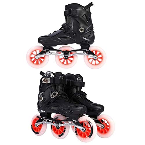 Chicos, Chicas, Patines En Línea, Diversión 3X110 MM 90A Ruedas Velocidad Patines En Línea para Niños Y Adultos De Inicio De Patinaje,Negro,37