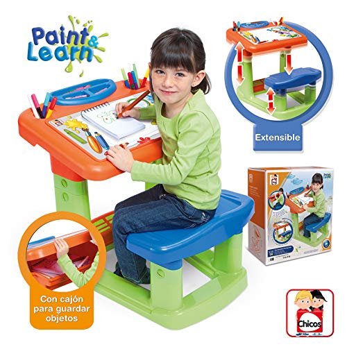 Chicos - Mi Pupitre Extensible, Pupitre Infantil con Cajón, a partir de 24 Meses, Multicolor, 57.5 X 75.5 X 58 cm Chicos - Mi Pupitre Extensible, Pupitre Infantil con Cajón, a partir de 24 Meses, Multicolor, 57.5 X 75.5 X 58 cm