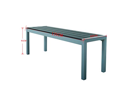 Chicreat - Banco de aluminio para jardín, 135 x 40 x 45 cm (gris plateado) Chicreat - Banco de aluminio para jardín, 135 x 40 x 45 cm (gris plateado)