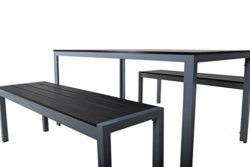 Chicreat - Banco de aluminio para jardín, 135 x 40 x 45 cm (gris plateado) Chicreat - Banco de aluminio para jardín, 135 x 40 x 45 cm (gris plateado)