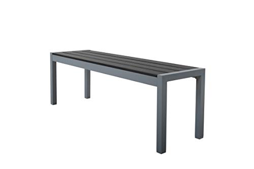 Chicreat - Banco de aluminio para jardín, 135 x 40 x 45 cm (gris plateado) Chicreat - Banco de aluminio para jardín, 135 x 40 x 45 cm (gris plateado)