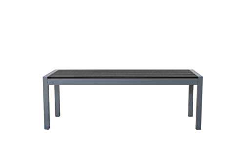 Chicreat - Banco de aluminio para jardín, 135 x 40 x 45 cm (gris plateado) Chicreat - Banco de aluminio para jardín, 135 x 40 x 45 cm (gris plateado)