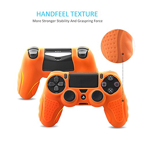 CHIN FAI PS4 Funda para Cubrir el Mando de PS4 con 4 Grips para Pulgares, Funda Antideslizante de Silicona, Carcasa Protectora para Mando de Sony PS4 / Slim/Pro