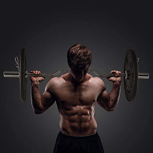 CHIYA 20LBS Barra de Pesas,47''Barra Curl Z,Antideslizante Barra de Musculación de Pesas con 2 Collares,Barra de Entrenamiento para Biceps y Triceps,Barra de Gimnasio CHIYA 20LBS Barra de Pesas,47''Barra Curl Z,Antideslizante Barra de Musculación de Pesas con 2 Collares,Barra de Entrenamiento para Biceps y Triceps,Barra de Gimnasio