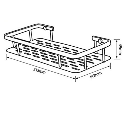 Chrasy Estantería de Baño - Doble Capa Espacio de Almacenamiento Aluminio Soporte de Estante, Rack de Pared con 2 Ganchos para Jabón Champú Limpiador Facial Loción Botella Cuarto de Baño Ducha