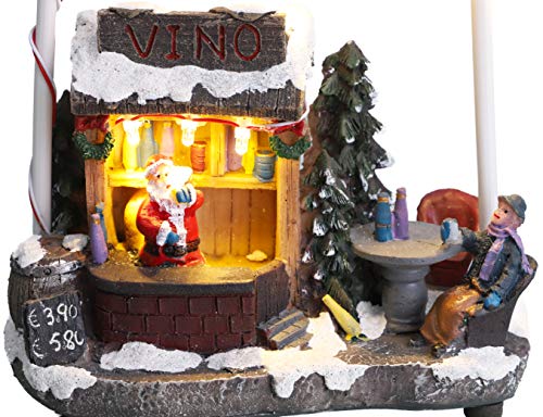 Christmas Concepts® - Escena de Mercado navideño con luz LED de 5"/ 13 cm (Cabaña de Vino)