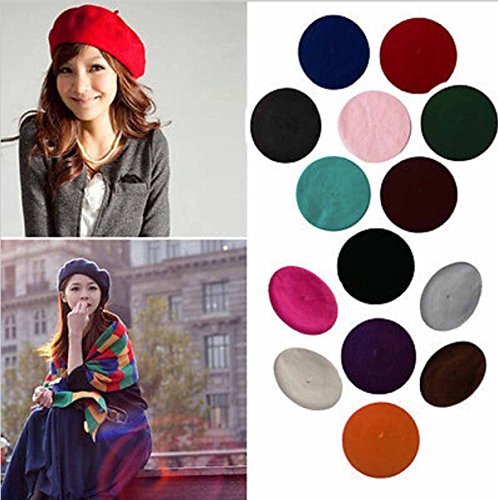 CHRISTYLE Mujer Clásico Invierno Lanas de la Boina Francesa Artista Beanie Hat Cap Tam Un tamaño Rosado CHRISTYLE Mujer Clásico Invierno Lanas de la Boina Francesa Artista Beanie Hat Cap Tam Un tamaño Rosado