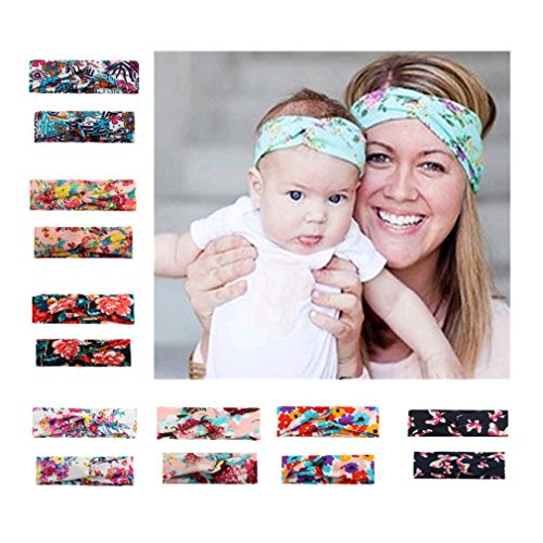 CHSEEA 7PCS Niños Sombrero Beanie Gorras Elásticas Caliente de Punto Arco Venda De Pelo Bebe Vinchas Diadema Turbante Cintas para El Pelo Niñas Accesorios para El Cabello #1