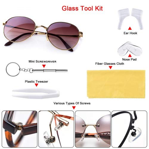 Chstarina 500 Piezas Kit de Reparación de Gafas con Tornillos Tuercas Almohadillas de Silicona Gancho para la Oreja Pinzas Mini Destornillador Paño de Gafas para Anteojos Gafas de Sol Chstarina 500 Piezas Kit de Reparación de Gafas con Tornillos Tuercas Almohadillas de Silicona Gancho para la Oreja Pinzas Mini Destornillador Paño de Gafas para Anteojos Gafas de Sol