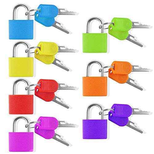 Chudian 7Pcs Candado colores con llave，Pequeño Candado con Dos Llaves，Candado Coloridos son fáciles de distinguir，Cerradura de Seguridad Para Equipaje Maleta Viaje y Mochila(7 Colores)