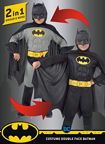 Ciao 11720.5-7 Batman 2 en 1 (Classic/Dark Knight) - Disfraz de DC Comics (talla 10-12 años) con músculos pectorales acolchados para bebé, negro, Girgio Ciao 11720.5-7 Batman 2 en 1 (Classic/Dark Knight) - Disfraz de DC Comics (talla 10-12 años) con músculos pectorales acolchados para bebé, negro, Girgio