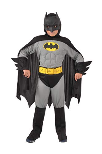 Ciao 11720.5-7 Batman 2 en 1 (Classic/Dark Knight) - Disfraz de DC Comics (talla 10-12 años) con músculos pectorales acolchados para bebé, negro, Girgio