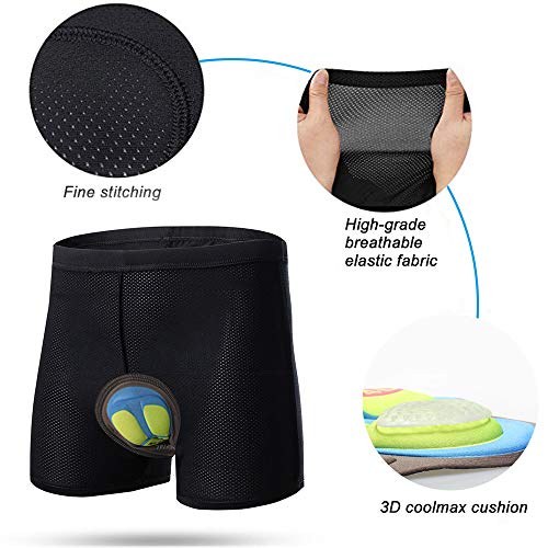 Ciclismo Hombre Pantalones Cortos de Bicicleta 4D Gel de sílice Acolchado Ciclismo Calzoncillos Ropa Interior de Bicicleta MTB Bicicleta Pantalones Cortos(Verde, XL)