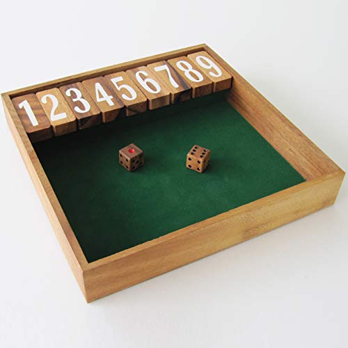 CIERRA LA CAJA edición Jackpot Juego de bar – Juegos de mesa en madera maciza eco-responsable – Acción y suerte – 2 jugadores o más – A partir de 6 años – Juego con dados. Shut the Box.