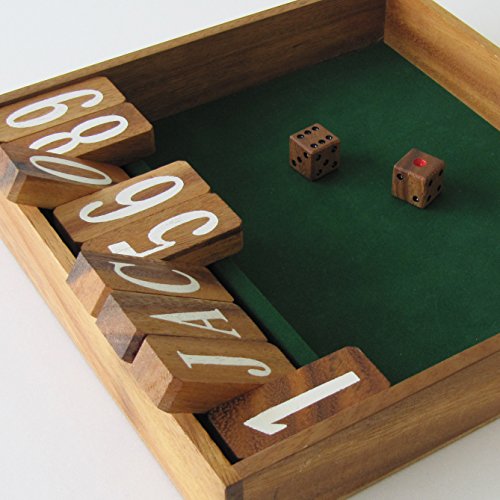 CIERRA LA CAJA edición Jackpot Juego de bar – Juegos de mesa en madera maciza eco-responsable – Acción y suerte – 2 jugadores o más – A partir de 6 años – Juego con dados. Shut the Box.