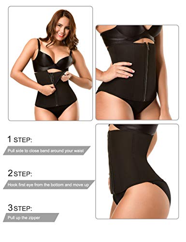 CINDYLOVER Corsé Adelgazante Reductora Mujer Underbust Faja Entrenador Cintura Alta Reloj de Arena Cintura Waist Trainer Negro(3XL)