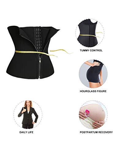 CINDYLOVER Corsé Adelgazante Reductora Mujer Underbust Faja Entrenador Cintura Alta Reloj de Arena Cintura Waist Trainer Negro(3XL)