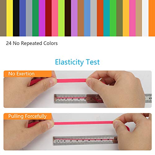 CINMOK 24pcs Cuerdas Elásticas Colorido Cordón Elástico Plano Costura Elasticas Bandas DIY para Costura Bricolaje Bufanda Ropa Pantalones Faldas Camisas Camisetas Máquina de Coser Cinta Pelo 6mm*3m