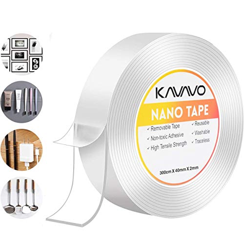 Cinta Adhesiva Nano Mágica, 300cm Cinta Adhesiva Transparente Extraíble Multifuncional sin Rastros, Cinta Adhesiva de Doble Cara Reutilizable Lavable Fuerte Agarre de Gel para Oficina,Alfombra, Cocina Cinta Adhesiva Nano Mágica, 300cm Cinta Adhesiva Transparente Extraíble Multifuncional sin Rastros, Cinta Adhesiva de Doble Cara Reutilizable Lavable Fuerte Agarre de Gel para Oficina,Alfombra, Cocina