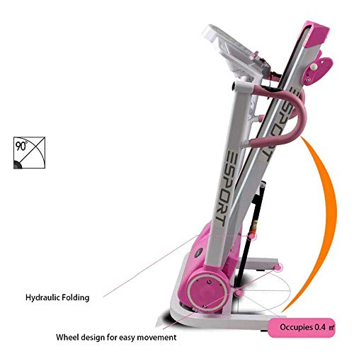 Cinta de Correr Eléctrica Casa Rodante Sala De Fitness Usando Cinta De Correr Plegable Plegable Eléctrica Eléctrica Cinta De Correr Versátil y Seguro de Usar ( Color : Rosado , Size : 157x65x133cm )