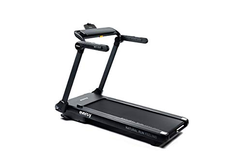 Cinta de Correr EVERGY H1 NRF-Comp - Plegable - Inclinable - Pantalla LED - 1 a 14km/h - Amortiguación React - 14 Programas de Entrenamiento - Sensores frecuencia Cardiaca Integrados - Ruedas