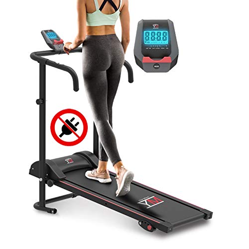 Cinta de correr magnética plegable, sensor cardíaco, monitor LCD, 8 niveles Cinta de correr magnética plegable, sensor cardíaco, monitor LCD, 8 niveles