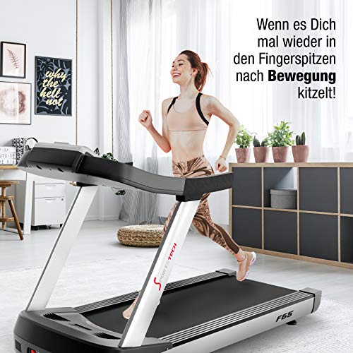 Cinta de Correr Profesional Sportstech F65 con Pulsera de Actividad Incluida, Pantalla Táctil de 9"con Sistema Operativo Android, WIFI, Velocidad Máxima 25 km/h, Inclinación max 15%, Control HRC (F65) (F65) (F65 versión 2018) Cinta de Correr Profesional Sportstech F65 con Pulsera de Actividad Incluida, Pantalla Táctil de 9"con Sistema Operativo Android, WIFI, Velocidad Máxima 25 km/h, Inclinación max 15%, Control HRC (F65) (F65) (F65 versión 2018)