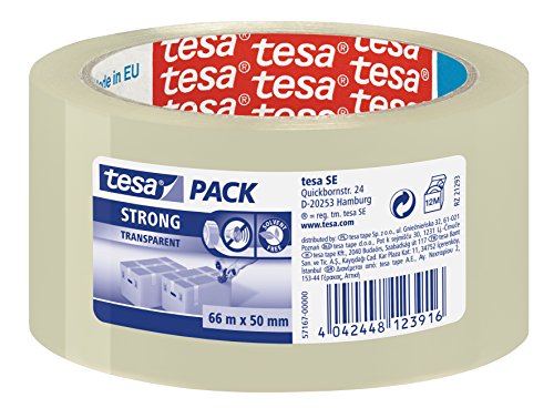 Cinta de embalaje tesapack fuerte ( 66 m x 50 mm), transparente Cinta de embalaje tesapack fuerte ( 66 m x 50 mm), transparente