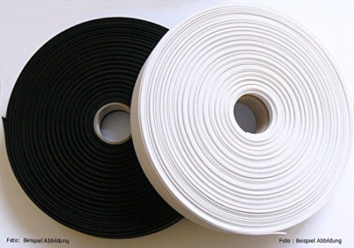 Cinta de goma de 25 m, 40 mm de ancho, en negro o blanco Blanco