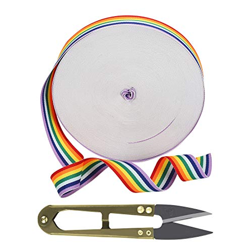 Cinta del Arco Iris AirSMall 45M cinta de regalo Rainbow, Cinta a Rayas Arcoíris para Manualidades Regalo Fiesta Boda NAVIDAD