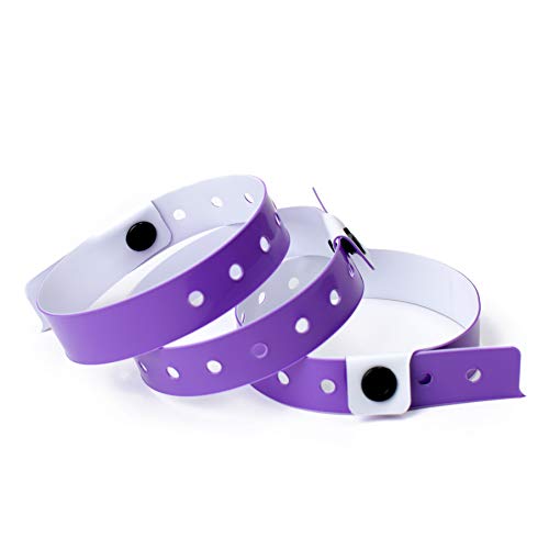 Cintapunto 100 unidades, pulseras de plástico, pulseras de vinilo, calidad premium, 3 capas (lavanda brillante, en forma de L)